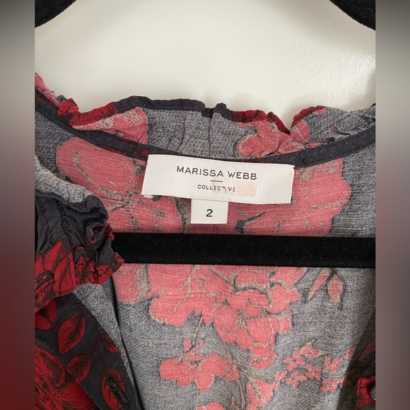 Marissa Webb Collective Navy Floral Shirtdress, size 2 - Picture 8 of 13